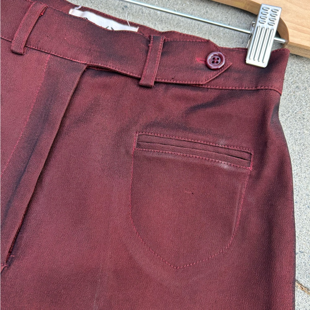 Vintage CINDY Y2K Burgundy Iridescent High Waist‎ Kick Flare Trouser Size Medium - Picture 3 of 6